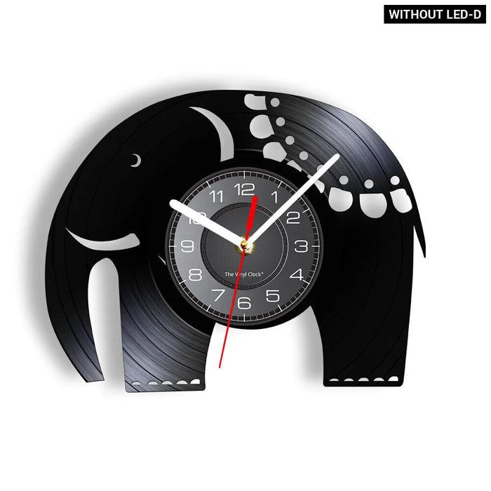 Elephant Vinyl Record Wall Clock