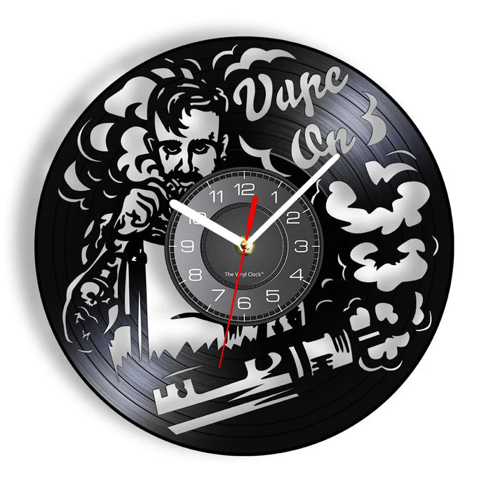 Vape Shop Vinyl Record Wall Clock