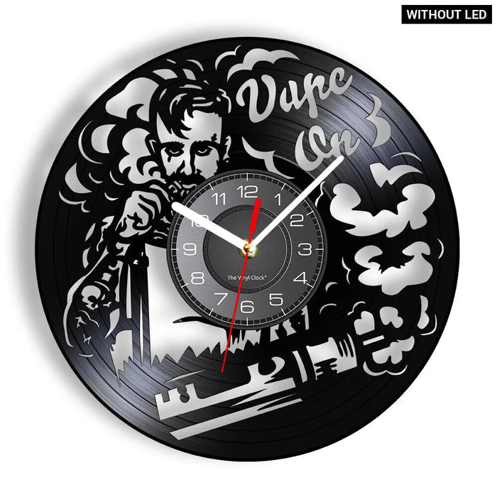 Vape Shop Vinyl Record Wall Clock