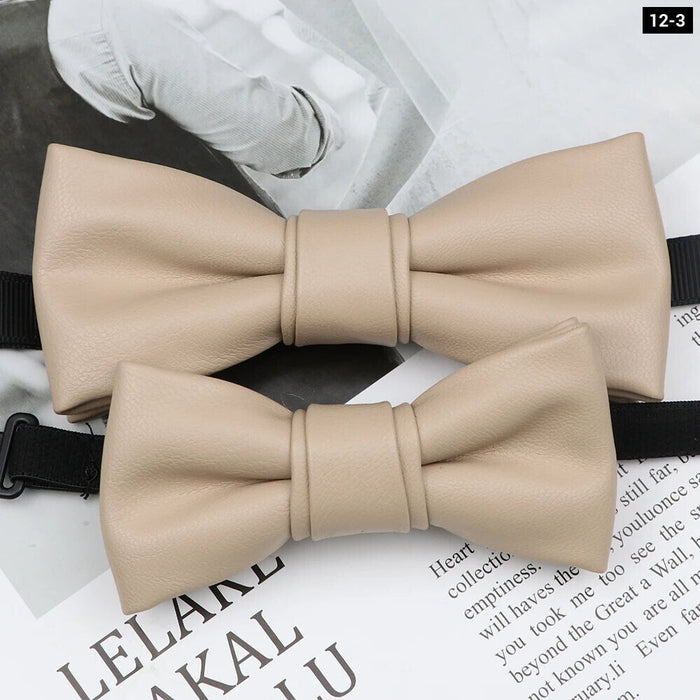 Leather Butterfly Bow Tie Set For Parties Weddings And Business Male And Female 40+ Colours