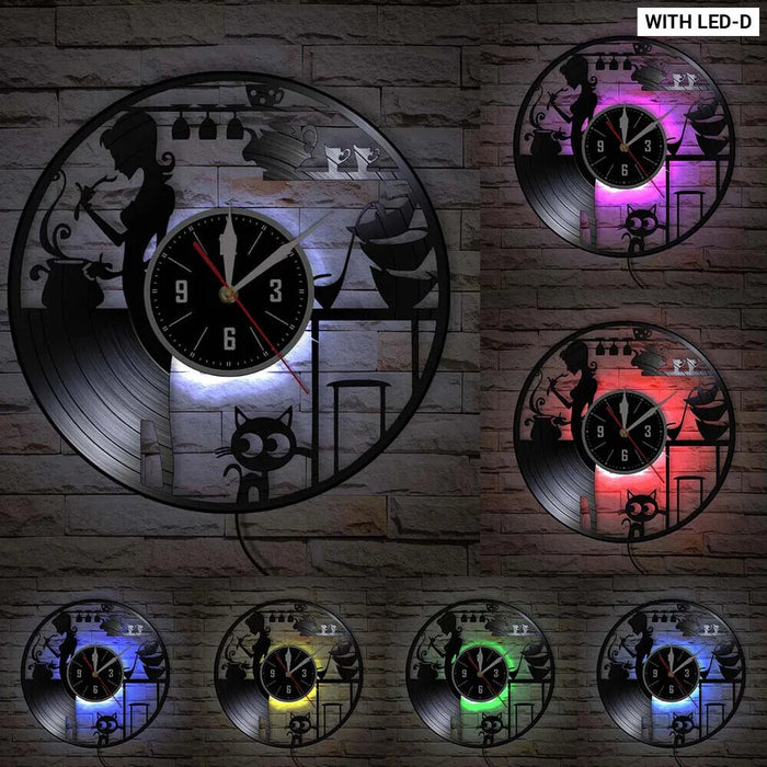 Teapot Vinyl Record Wall Clock