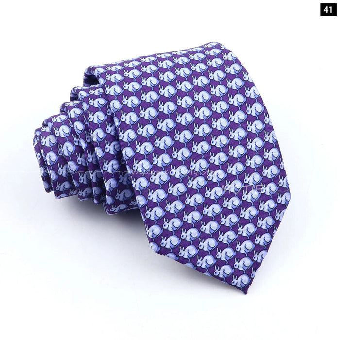 Musical Geometry Necktie Mens Blue Polyester Tie For Business And Party Wear