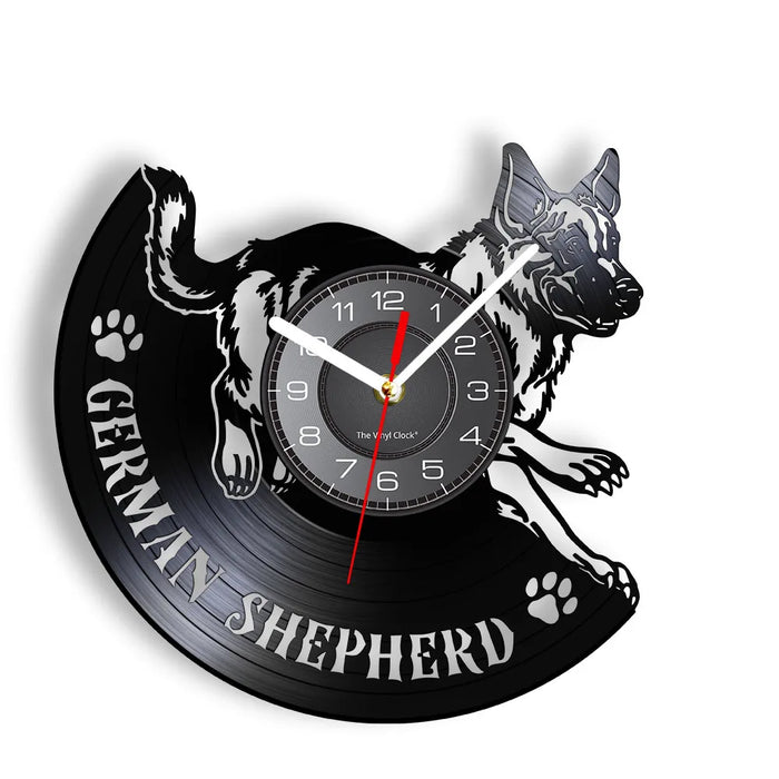 German Shepherd Vinyl Record Wall Clock