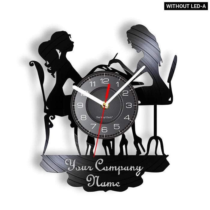 Beauty Store Wall Clock Manicure Design