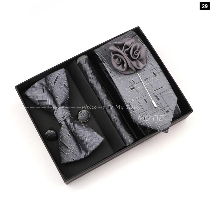 Floral Tie Set Novelty Design With Box For Parties And Business