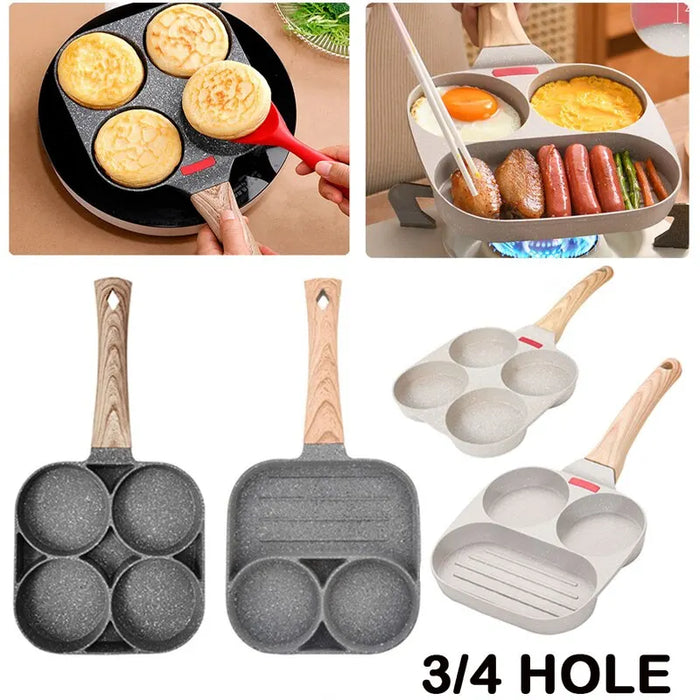 Non Stick Steak Egg Omelette Pan With Wooden Handle