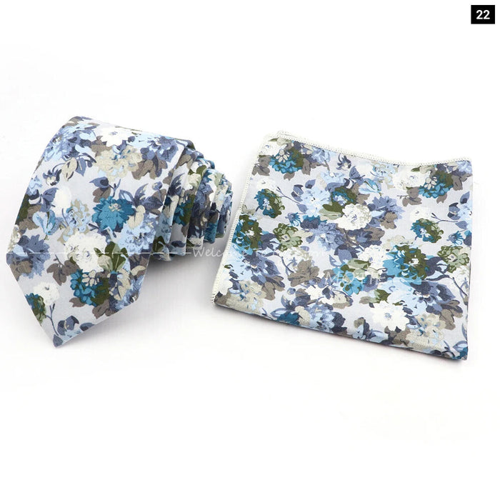 Floral Cotton Tie Set For Parties And Daily Wear