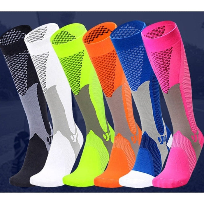 1 Pair Elastic Breathable High Socks Calf Sleeves for Cycling Running Basketball