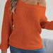 Off Shoulder Metal Buckle Sweater For Women