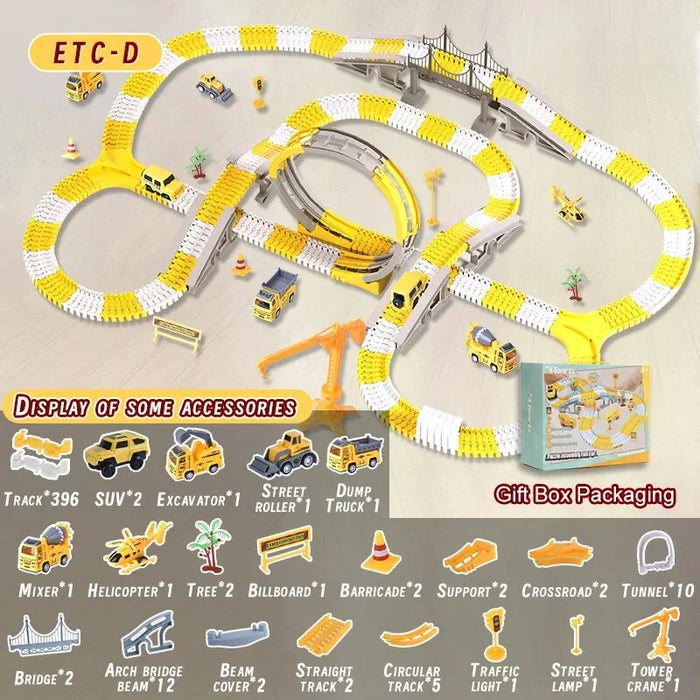 Electric Track Toy Car Set For Kids