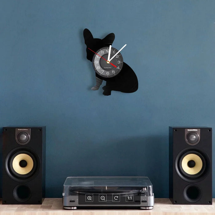 French Bulldog Vinyl Record Wall Clock