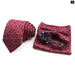 Graceful Floral Tie Set Purple Blue Pocket Square