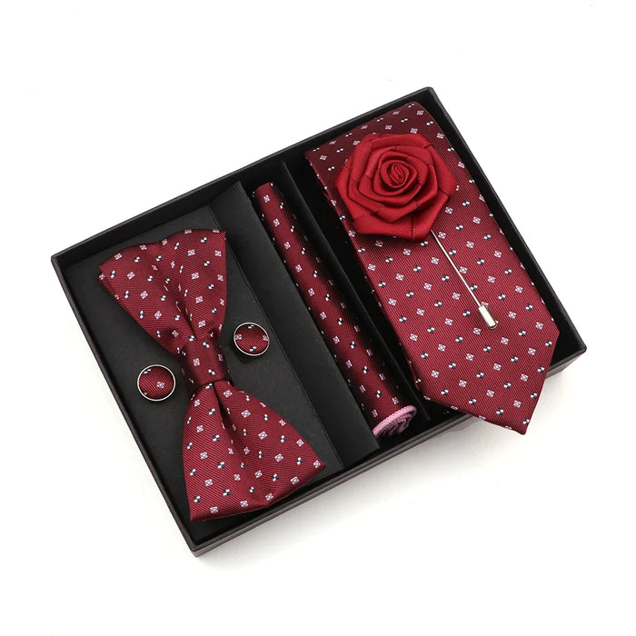 Floral Tie Set Novelty Design With Box For Parties And Business