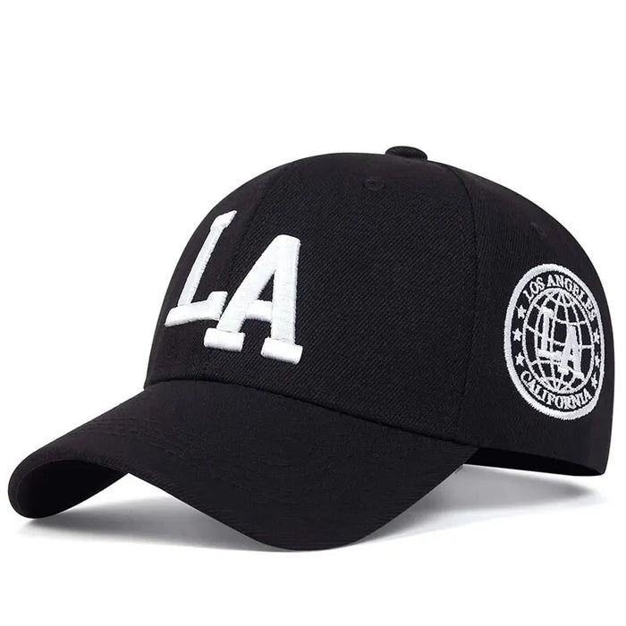 La Letter Embroidery Snapback Baseball Cap Unisex Spring Autumn Outdoor Adjustable Casual Hat