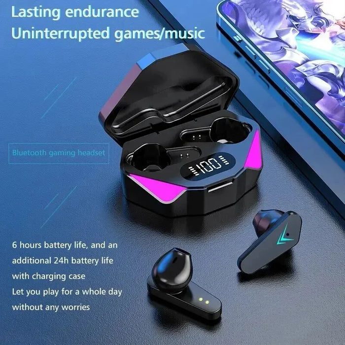 Led Display Wireless Earbuds With Mic