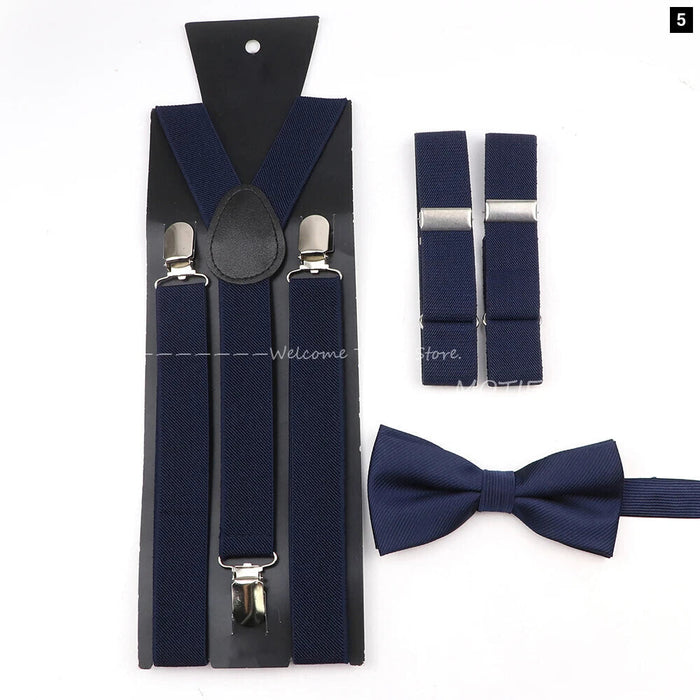 Adjustable Elastic Suspender Set For Weddings