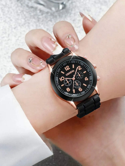 Women Watches Fashion Luxury Brand Women'S Watch Silicone Strap Quartz Wrist Watch For Female