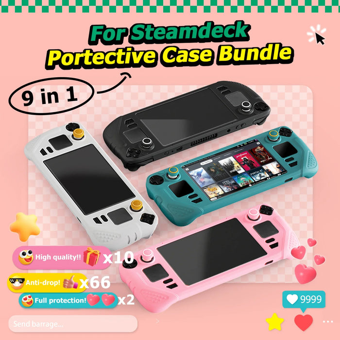 Protective Case 9 In 1 Full Protection Soft Silicone Material Shockproof Case Compatible Steam Deck