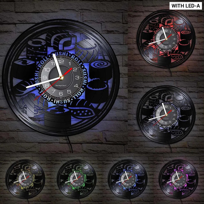 Japanese Cuisine Vinyl Record Clock