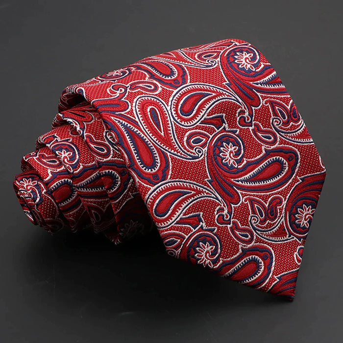 Paisley Tie 8Cm Necktie For Mens Fashion Business And Weddings