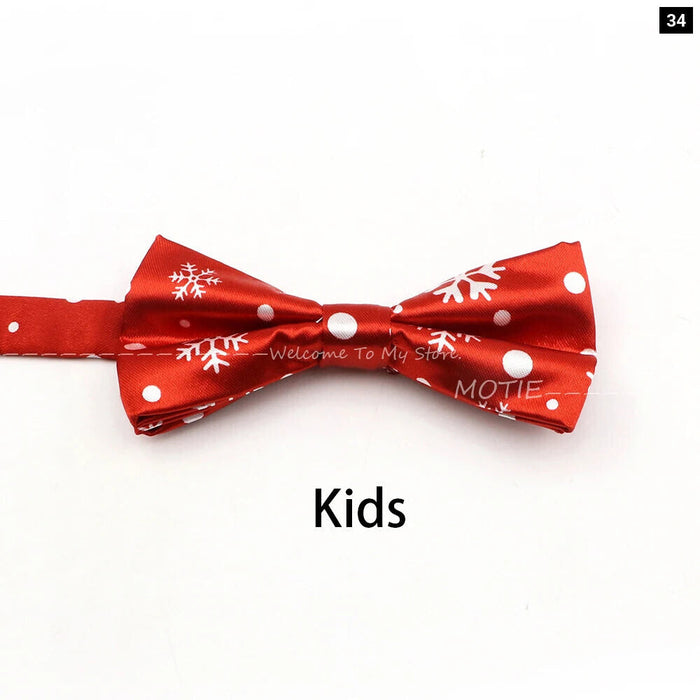 Christmas Bowtie Snowflake Pattern Polyester Parent-Child Wedding Party Accessories