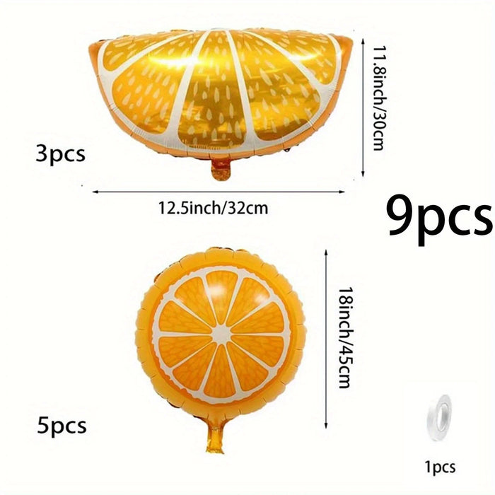 8Pcs Orange Fruit Foil Balloons Party Decoration Birthday Orange Theme Party Wedding Engagement Anniversary Graduation Ceremony