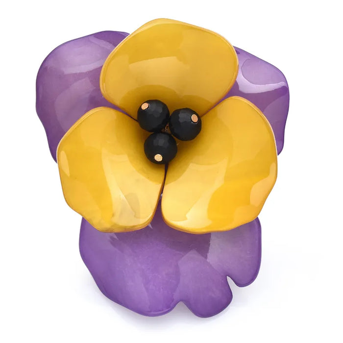 Acrylic Big Flower Brooch 4 Colour Fashion Pin Party Office