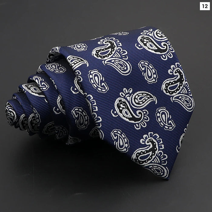 Paisley Tie 8Cm Necktie For Mens Fashion Business And Weddings