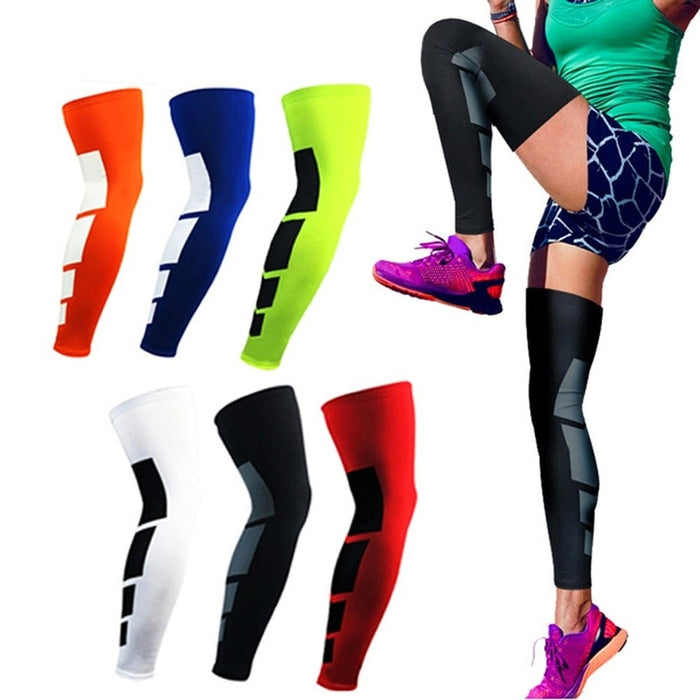 Anti Slip Full Length Leg Sleeves Shin Splint Protector for Cycling Running Basketball