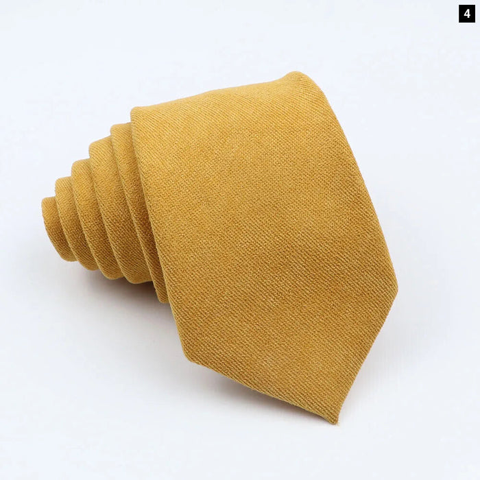 Colourful Cotton Corduroy Neck Tie 7Cm Skinny Wedding Party Tuxedo Accessory