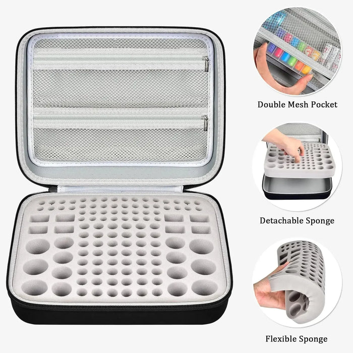 118 Battery Organizer Case Double Mesh Pockets