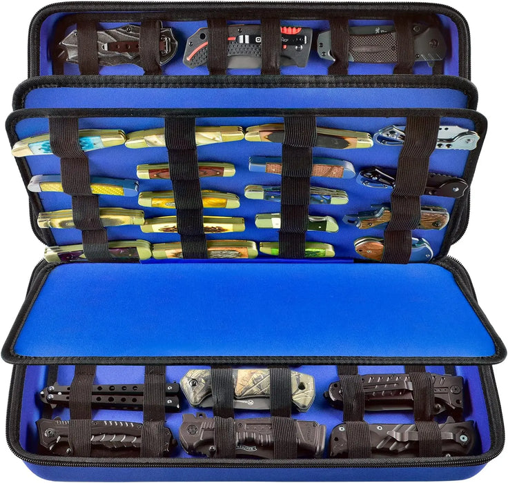 66 Pocket Knife Display Case Folding Holder Storage Organizer