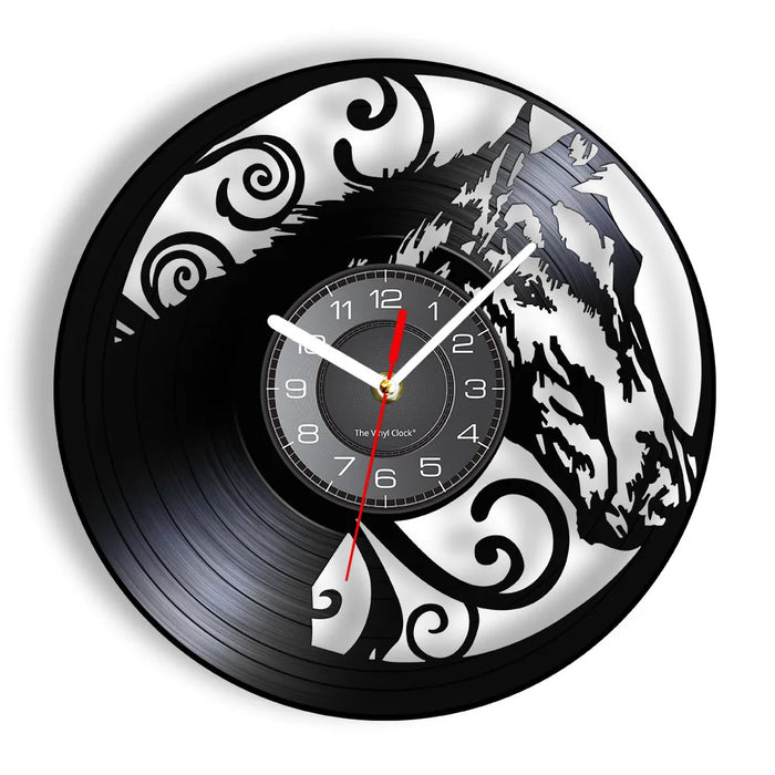 Horse Head Vinyl Record Wall Clock