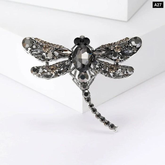 7 Colour Dragonflies Rhinestone Brooch For Women Luxury Accessory