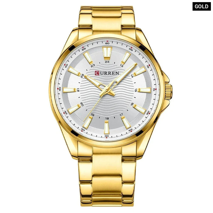 Classic Stainless Steel Quartz Wristwatches Fashion Brand Men's Watches With Luminous Hands