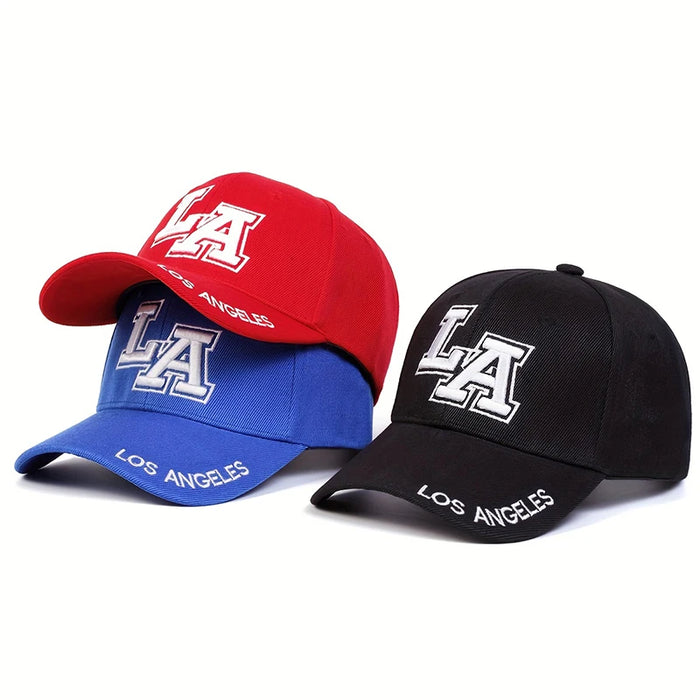 Adjustable La Embroidered Baseball Cap / Hat For Outdoor Wear