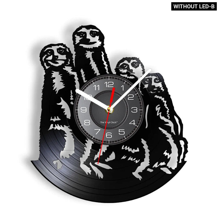 Meerkat Vinyl Record Wall Clock