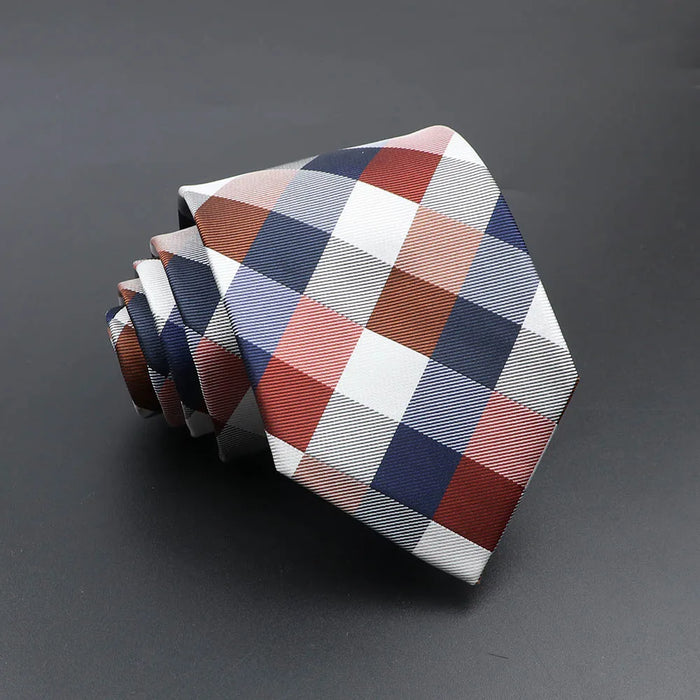 Blue Plaid Striped Tie 8Cm Classic Necktie For Mens Fashion For Daily Wear Weddings And Gifts