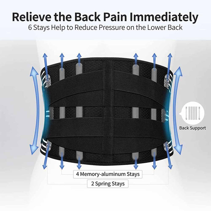 Breathable Mesh Anti-skid Back Braces for Lower Back Pain Relief With 6 Stays