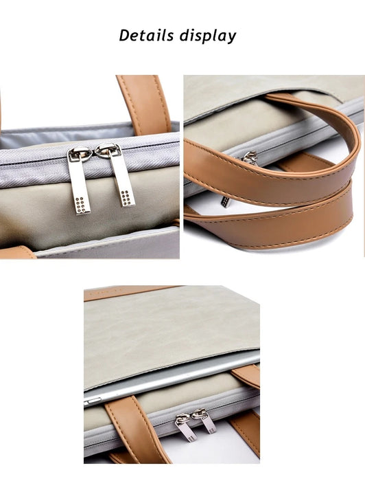 For Macbook Air Pro Notebook Unisex 13.3,14,15.6,17.3 Inch Sleeve Case Pu Leather Hand & Laptop Bag