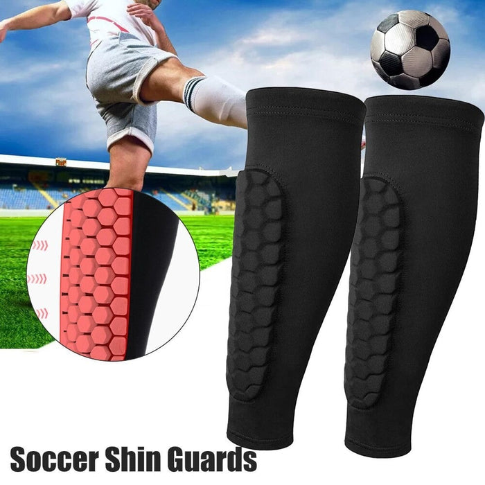 2Pcs/Pair Honeycomb Soccer Shin Leg Sleeves Protector For Football