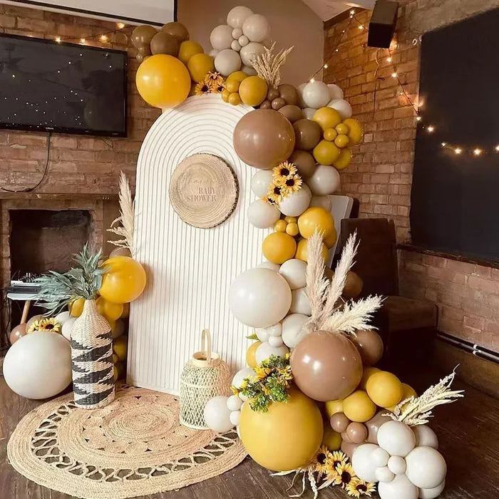 Beeballoon Arch Set Mustard Yellow White Brown Bee Balloon Suitable Shower Party Decoration Party Fall Wedding Birthday Supplies