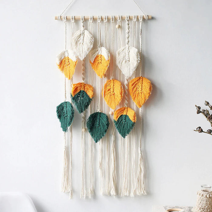 Boho Macrame Leaf Tapestry For Nordic Home Decor