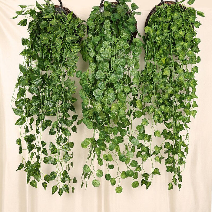 Artificial Plants Vines Wall Hanging Simulation Creeper Wall Hanging Indoor Green Plant Wall Decoration Fake Flower Rattan Plant