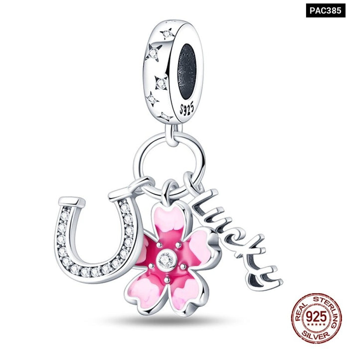 Fit Pandora 925 Original Bracelet 925 Sterling Silver Flower Bird Series Charms Beads For Women DIY Jewelrys Making