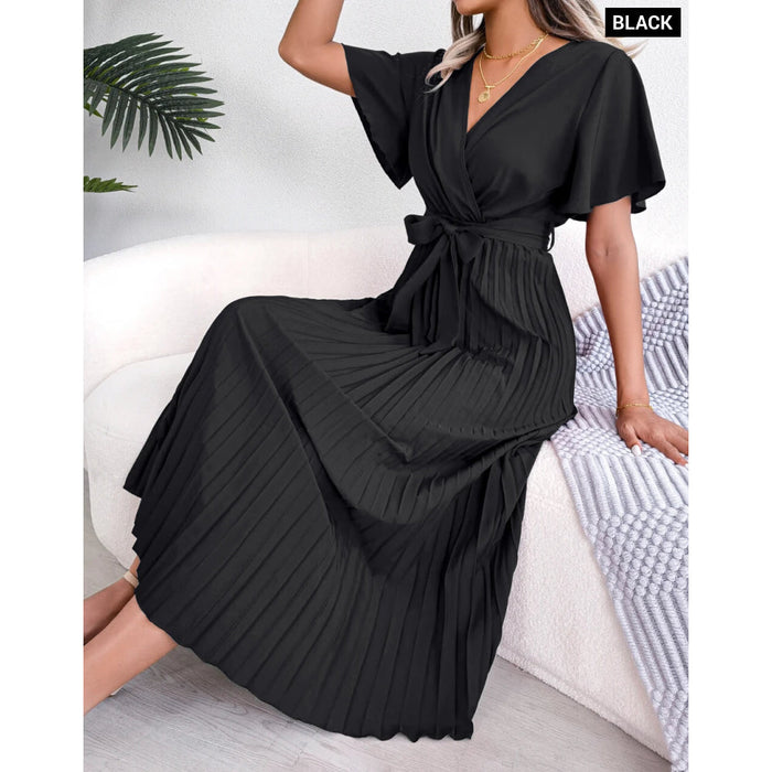 V Neck Chiffon Maxi Dress for Women