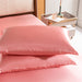 4 Piece Silky Pink Rayon Satin Fitted Sheet Set