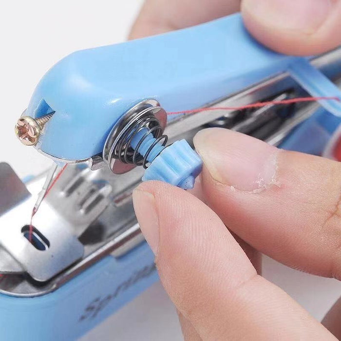 Home Handheld Sewing Machine Protable Outdoor Travel Clothes Fabrics DIY Stitchin Sew Tool Mini Manual Stitch Needlework Machine