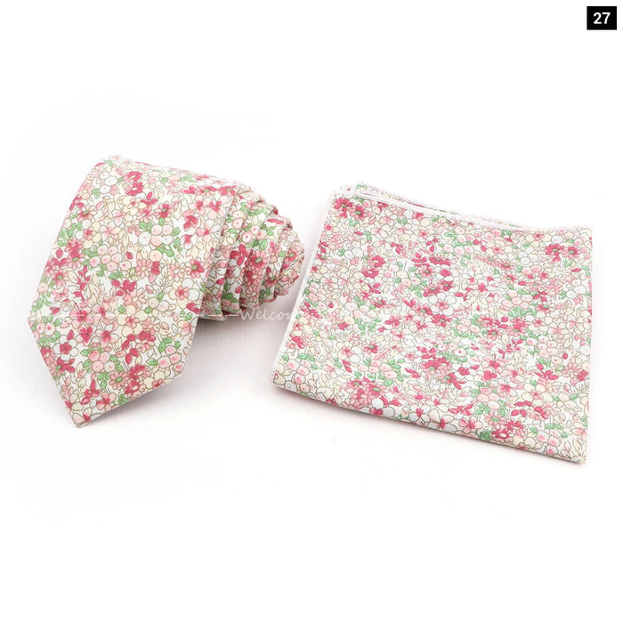 Floral Cotton Tie Set For Parties And Daily Wear