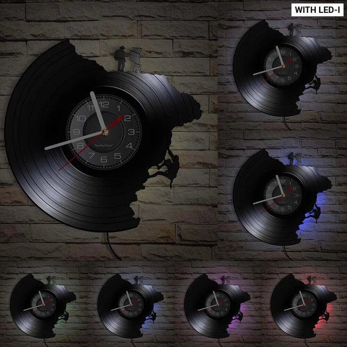 Extreme Rock Climbing Vinyl Record Clock